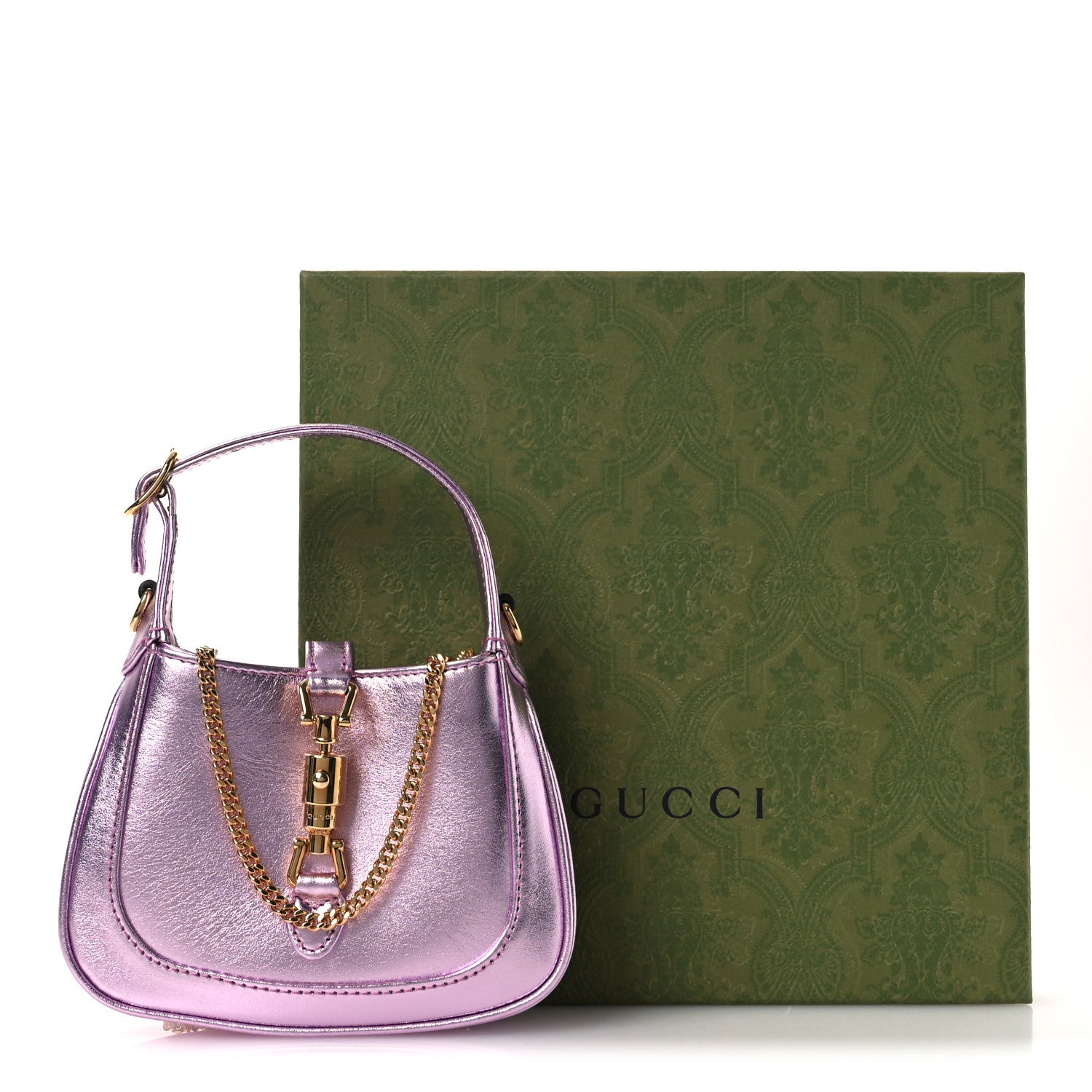 Gucci Laminated Nappa Nano Jackie 1961 Hobo Metallic Pink 1835772