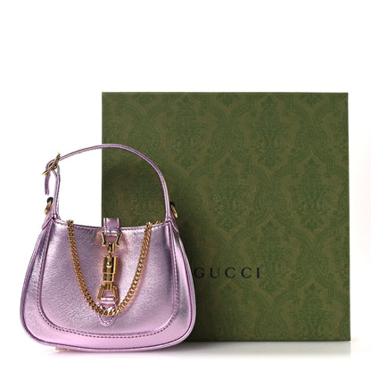 Gucci Laminated Nappa Nano Jackie 1961 Hobo Metallic Pink 11 of 11