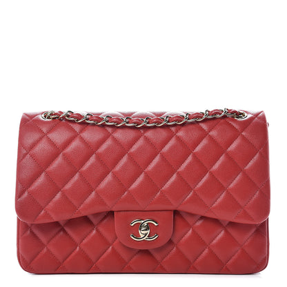 Chanel Caviar Quilted Jumbo Double Flap Red 1 of 10