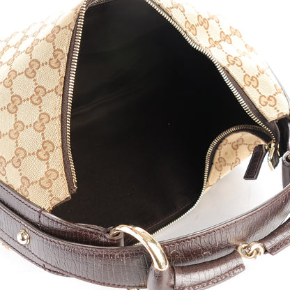 Gucci Monogram Medium Horsebit Chain Hobo Dark Brown 5 of 7