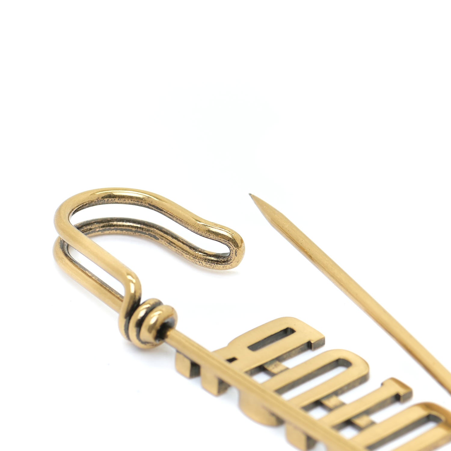 Christian Dior Logo Brooch Gold 3 of 4