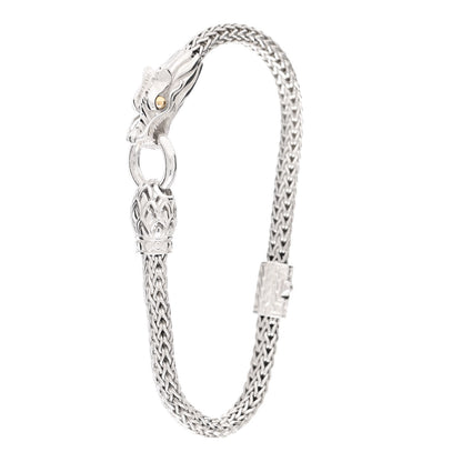 John Hardy Sterling Silver 18K Yellow Gold 5mm Naga Dragon Station Bracelet 1 of 5