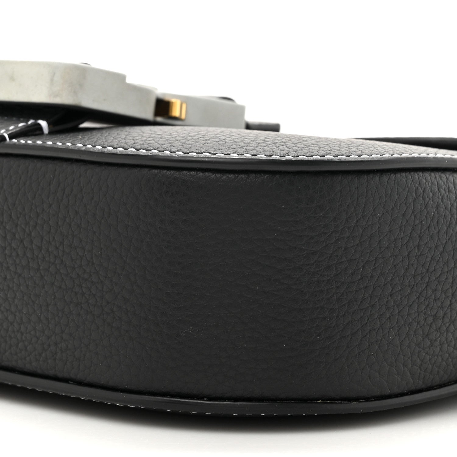 Christian Dior Grained Calfskin Saddle Messenger Bag With Strap Black 9 of 10