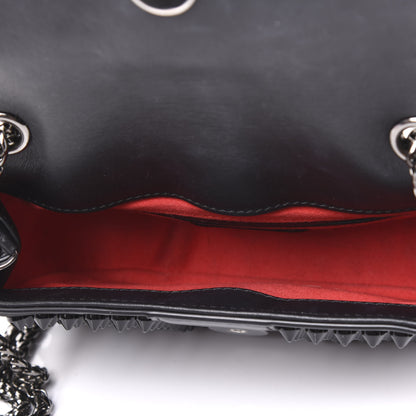 Christian Louboutin Calfskin Spikes Sweety Charity Crossbody Bag Black 4 of 8