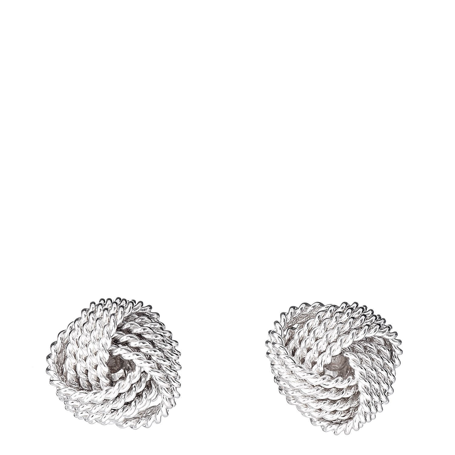 Tiffany Sterling Silver Twist Knot Earrings 1 of 4