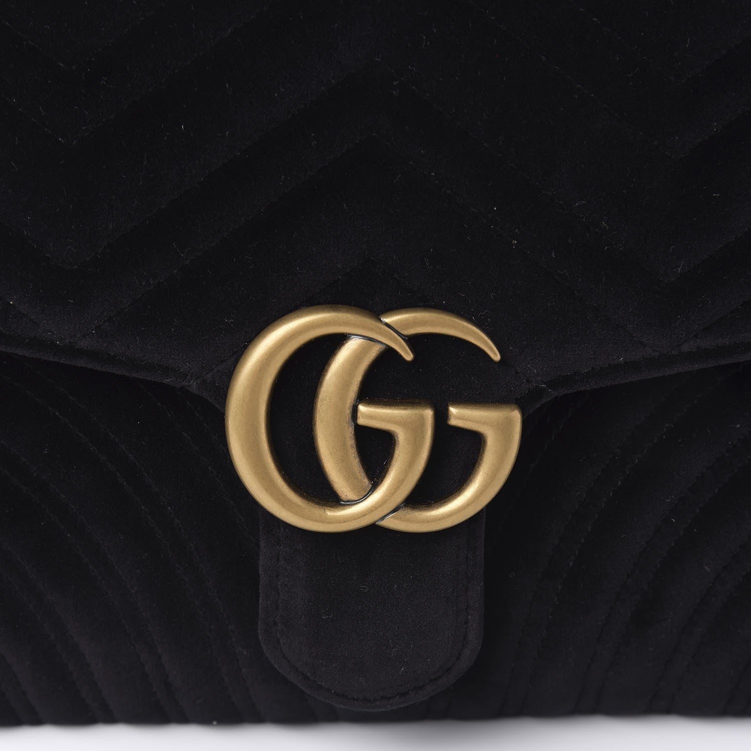 Gucci Velvet Matelasse GG Marmont Clutch Black 10 of 11