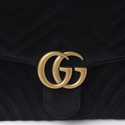 Gucci Velvet Matelasse GG Marmont Clutch Black 10 of 11