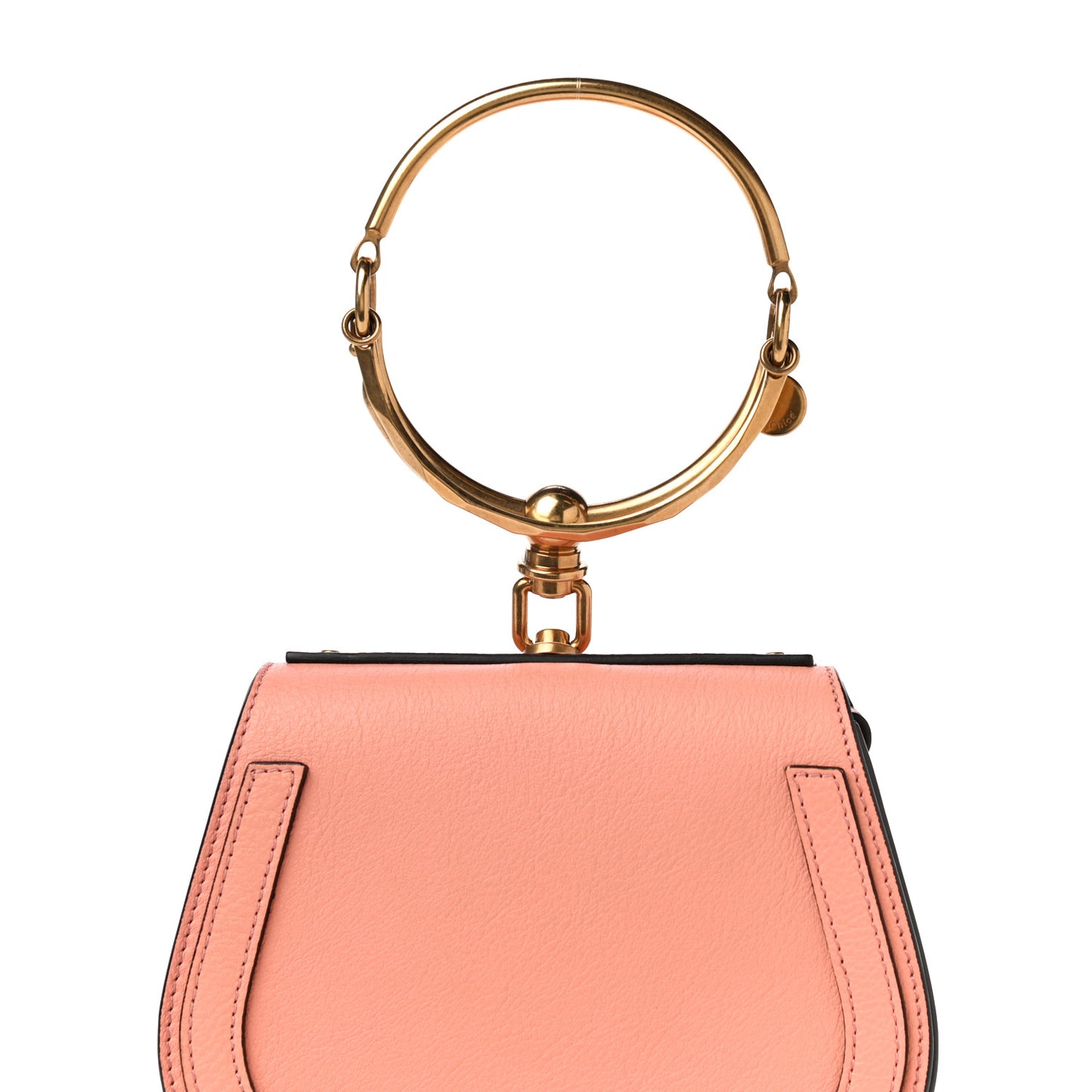 Calfskin Suede Small Nile Bracelet Bag Ideal Blush
