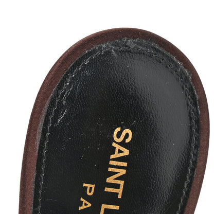 Saint Laurent Satin Crystal Ava 105 Sandals 37 Amaranth 10 of 11