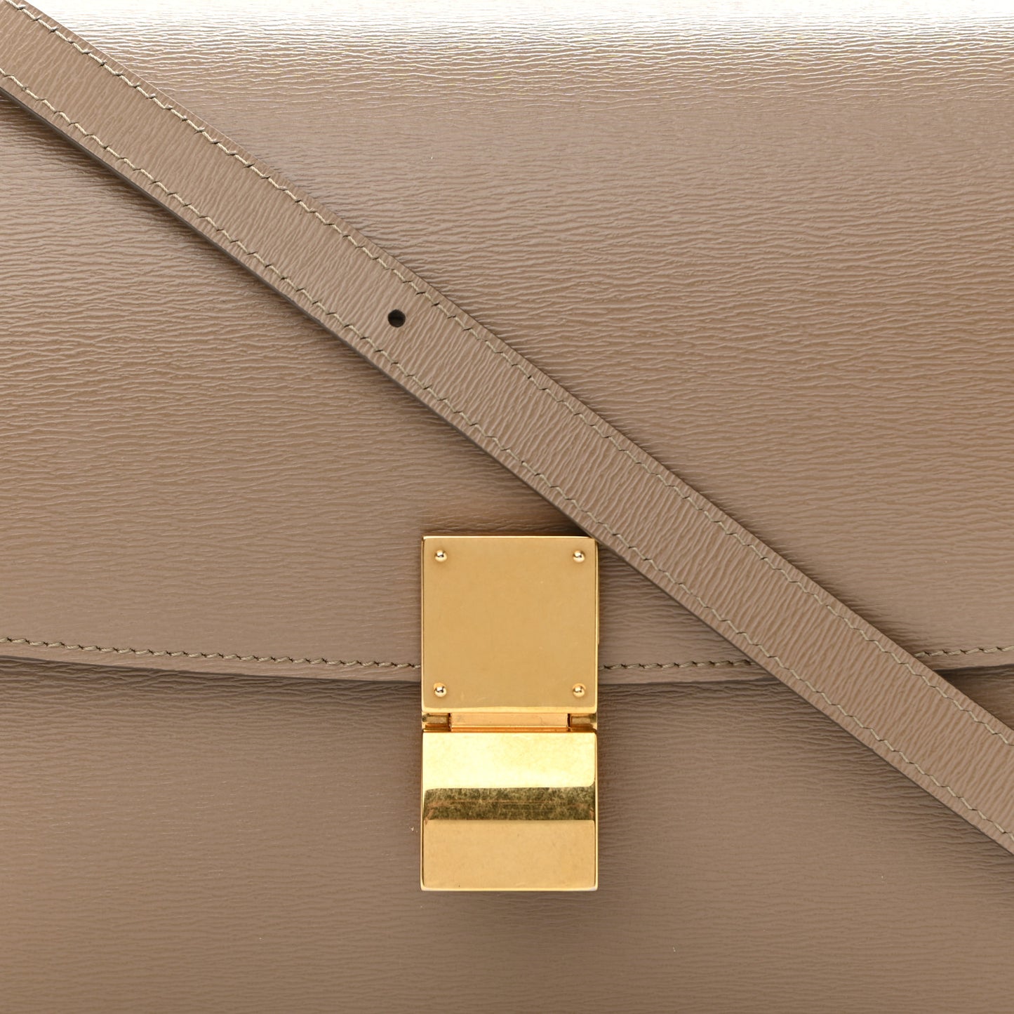 Liege Calfskin Medium Classic Box Flap Bag Taupe