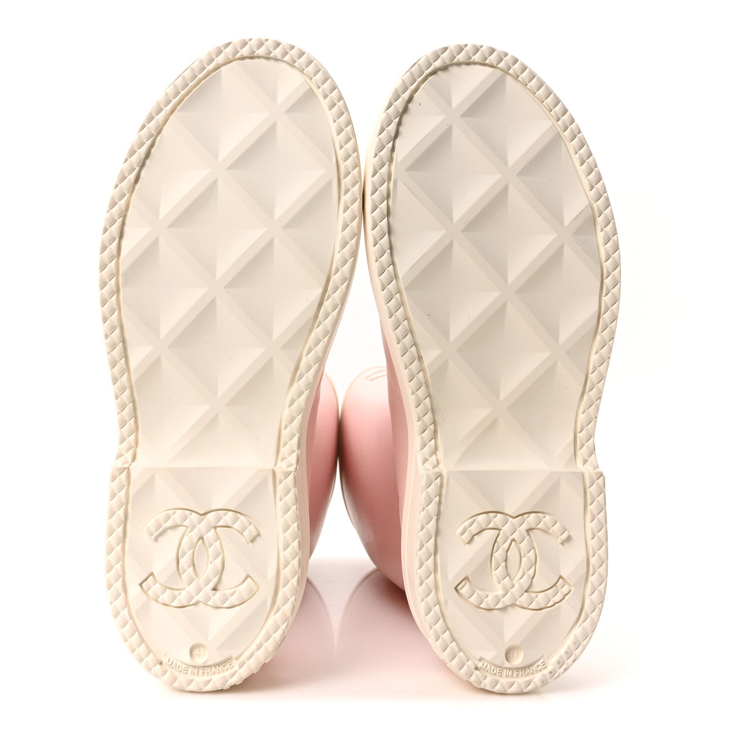 Chanel Caoutchouk CC High Boots 41 Light Pink White 6 of 9