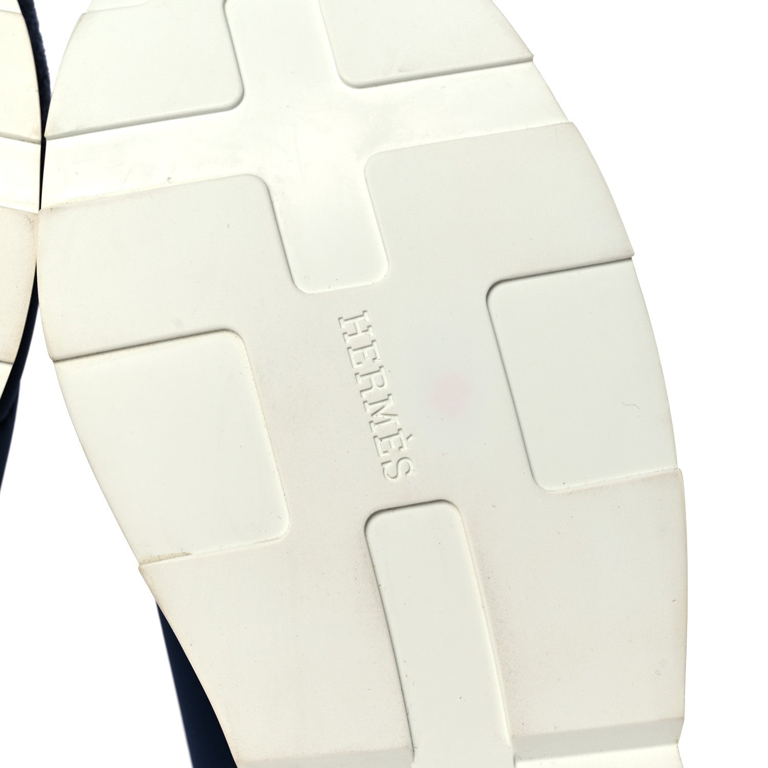 Hermes Technical Canvas Calfskin Suede Goatskin Womens Buster Sneakers 37 Marine White 6 of 10