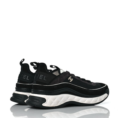 Chanel Velvet Calfskin Mixed Fibers CC Sneakers 40.5 Black 4 of 8