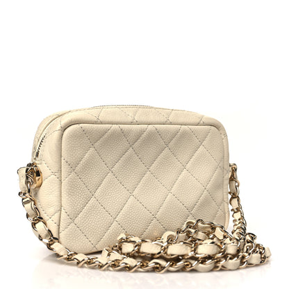 Chanel Caviar Quilted Mini Coco Tassel Camera Case White 3 of 11