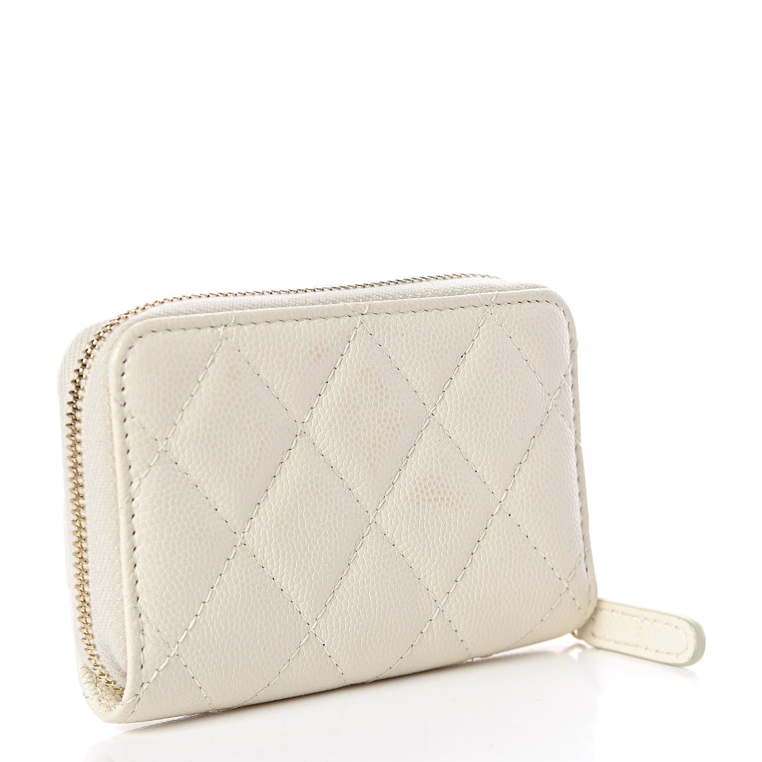 Chanel Caviar Quilted Zip Around Coin Purse Ivory 3 of 7