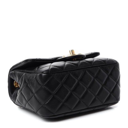 Chanel Lambskin Resin Quilted Mini Pearl Samba Square Flap Black 4 of 10