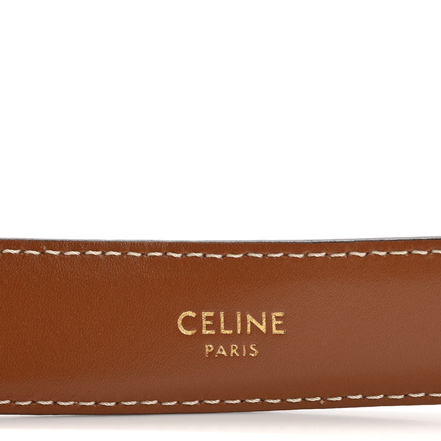 Celine Box Calfskin Small 18mm Triomphe Belt 80 32 Tan 4 of 8