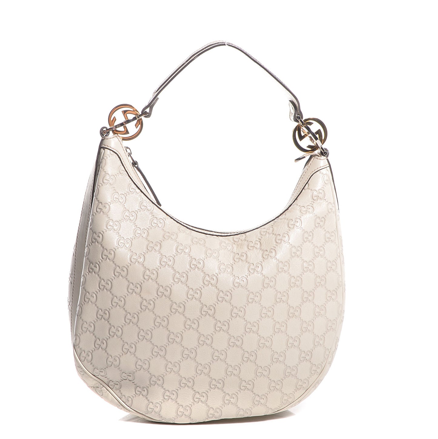 Guccissima GG Twins Medium Hobo Off White