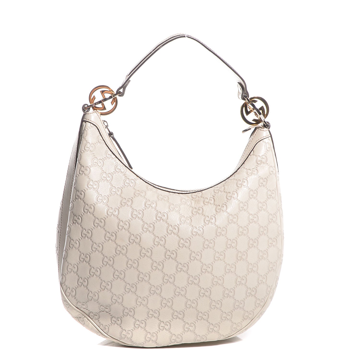 Gucci Guccissima GG Twins Medium Hobo Off White 1 of 8