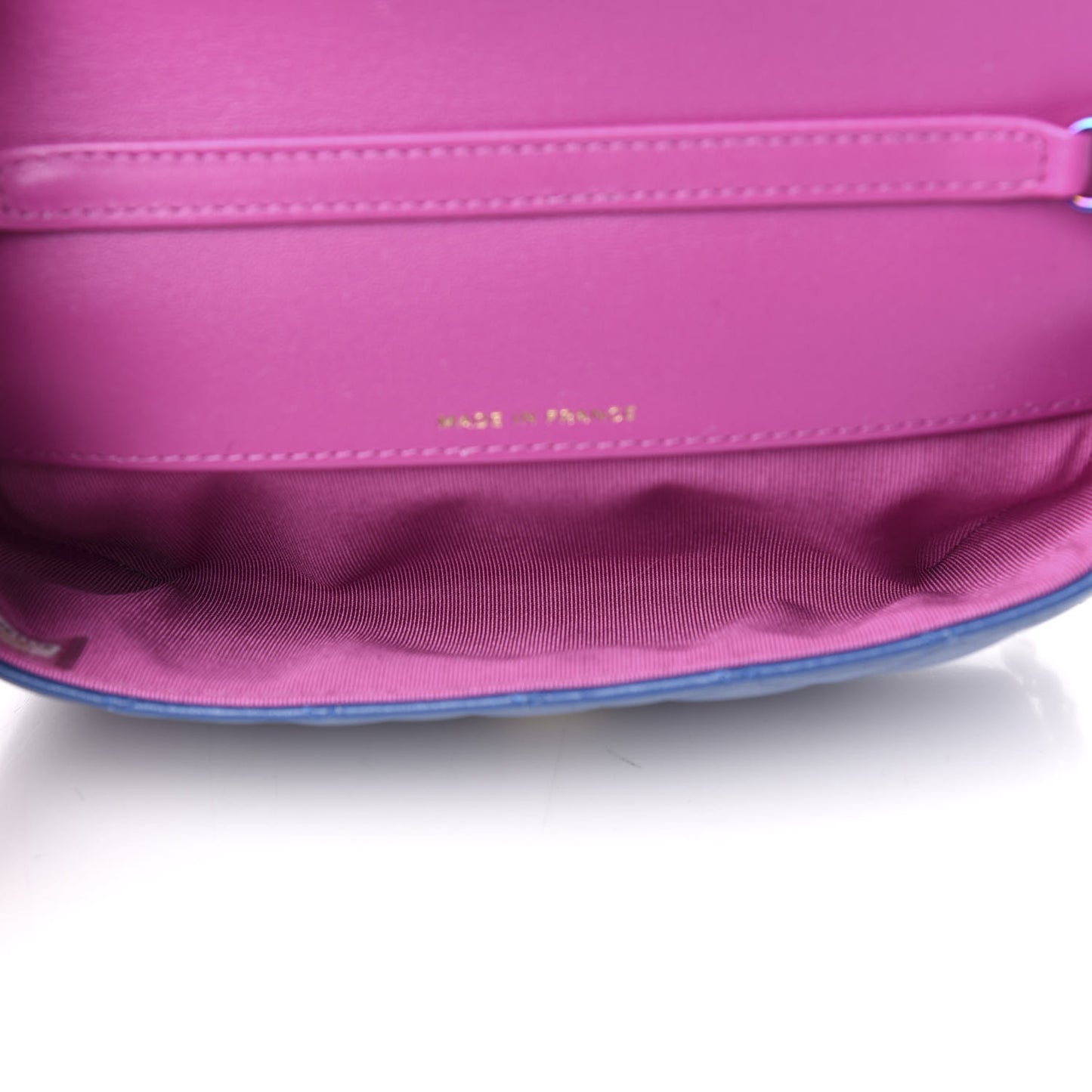 Lambskin Quilted Glasses Case With Chain Blue Purple