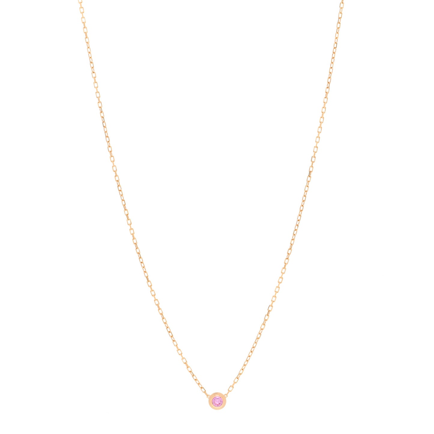 18K Pink Gold Pink Sapphire D'Amour Pendant Necklace
