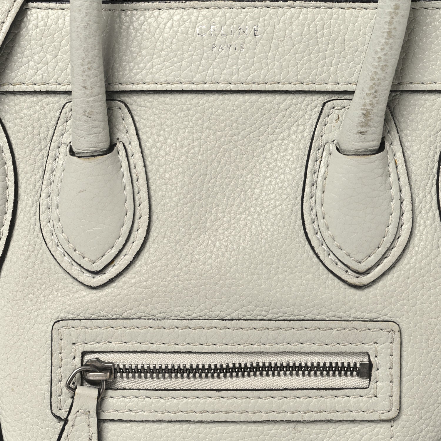 Celine Drummed Calfskin Nano Luggage Lune 7 of 15