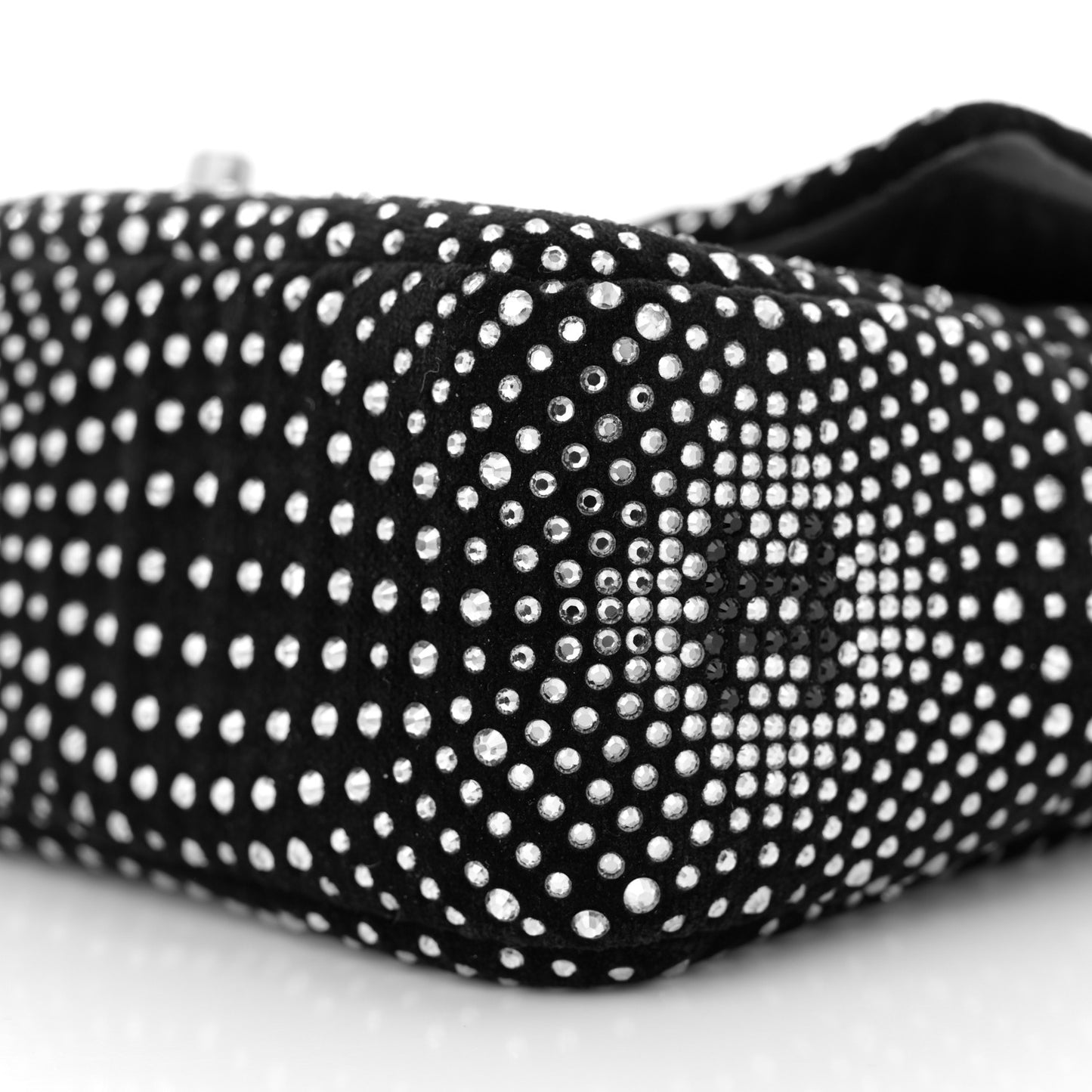 Velvet Strass Evening Flap Bag Black Silver