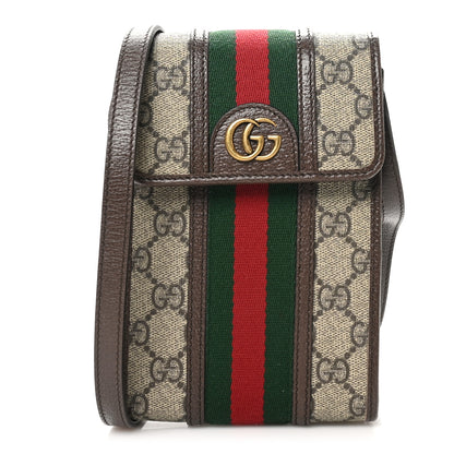 Gucci GG Supreme Monogram Web Mini Ophidia Crossbody Bag Beige New Acero 1 of 10