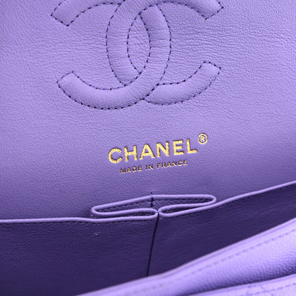 Chanel Caviar Quilted Small Double Flap Purple 6 of 13