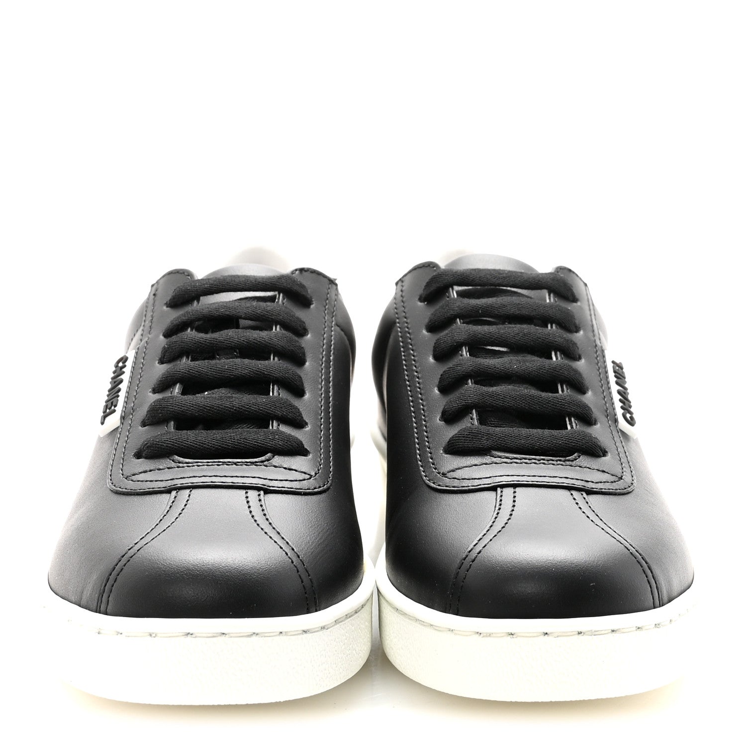 Chanel Calfskin CC Womens Sneakers 37 Black 3 of 10
