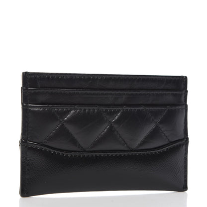 Chanel Aged Calfskin Quilted Gabrielle Card Holder Black 3 of 8