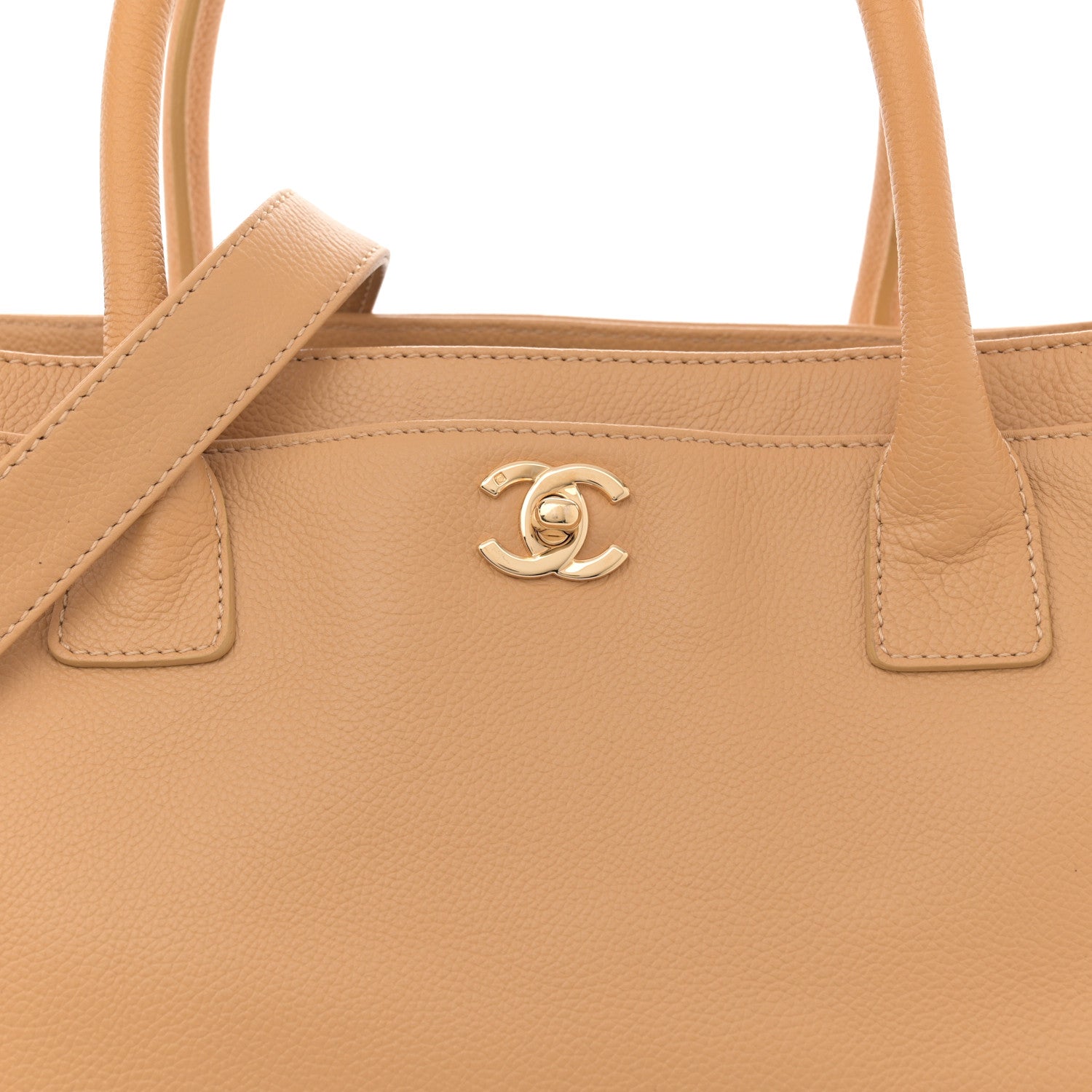 Chanel Calfskin Cerf Executive Shopper Tote Beige 8 of 15