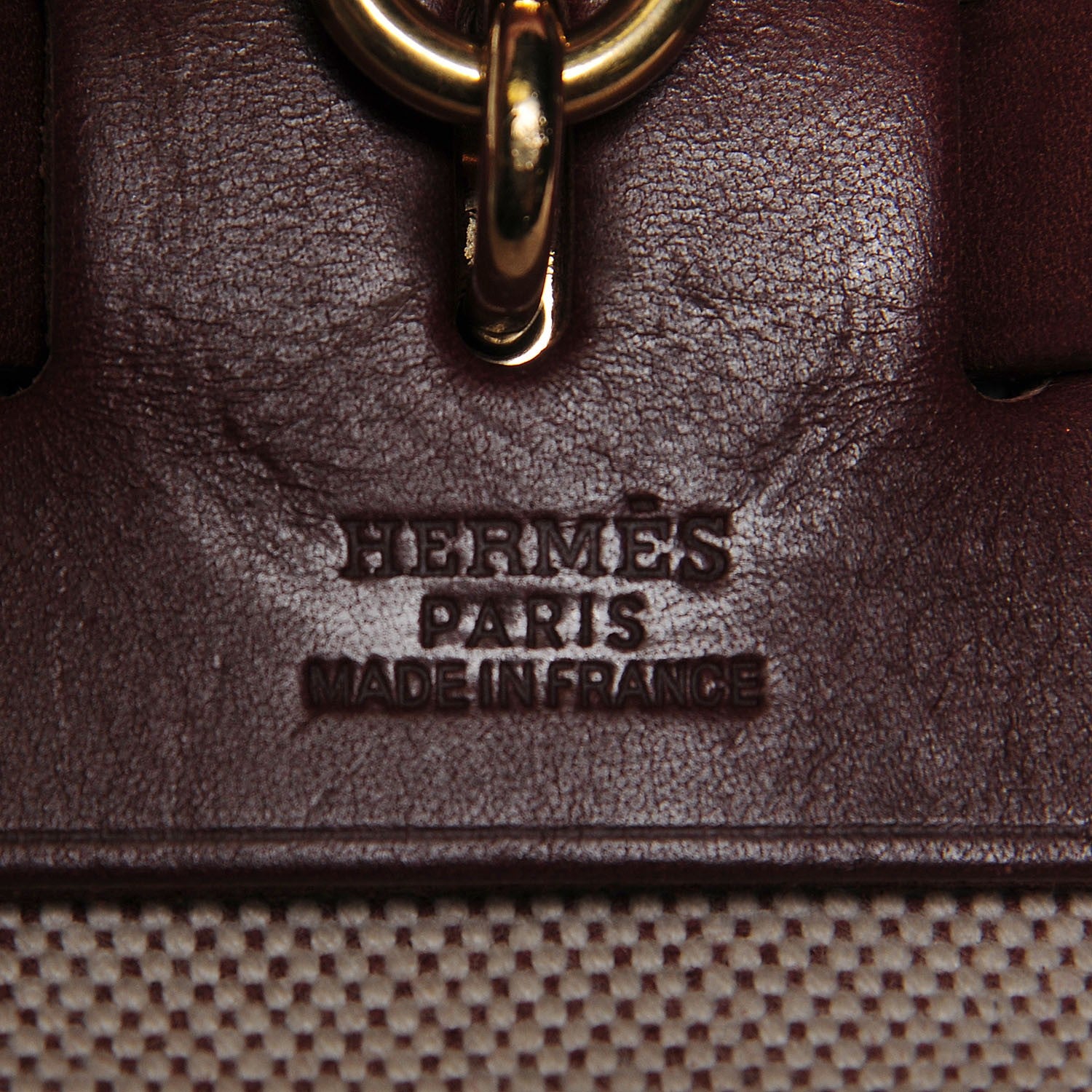 Hermes Vache Hunter Calfskin Toile Herbag 30 PM Havane 5 of 11