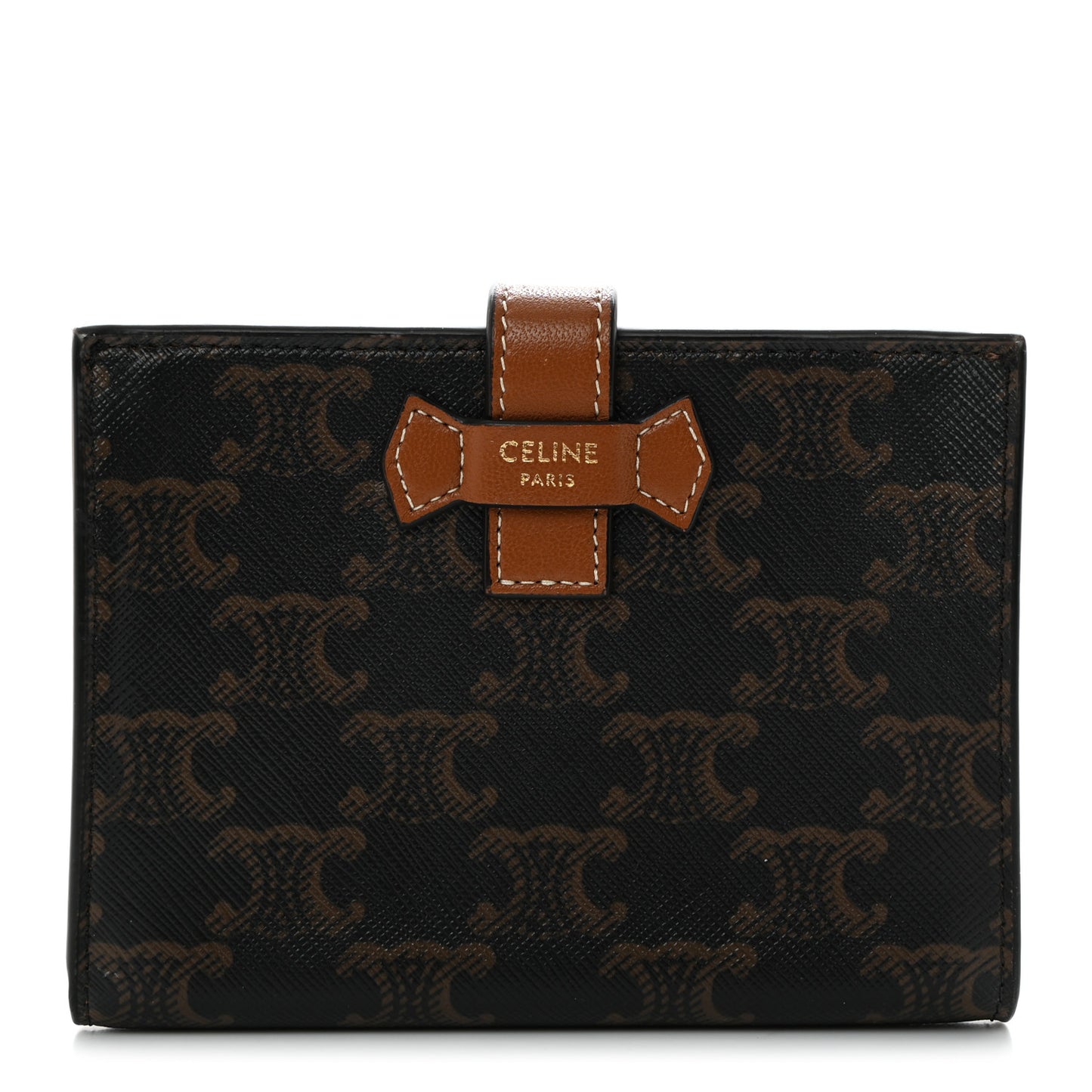 Canvas Triomphe Medium Strap Wallet Tan