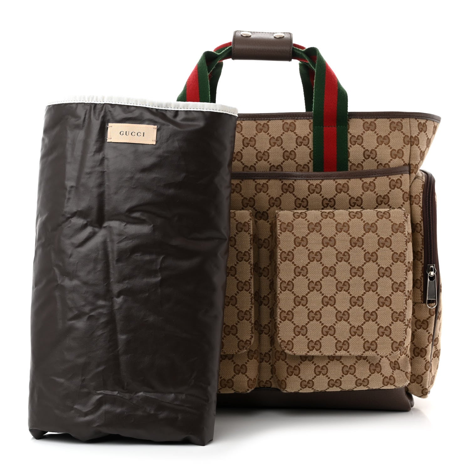 Gucci Monogram Web Medium Diaper Bag Beige Ebony 3 of 14