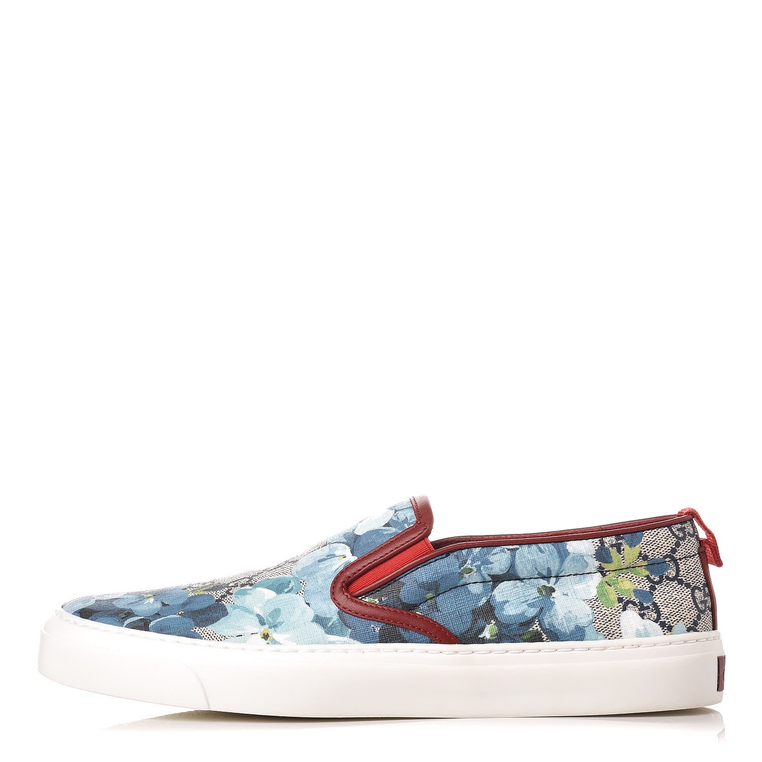 Gucci GG Supreme Monogram Blooms Womens Slip On Sneakers 39 Beige Blue Navy Red 1 of 9