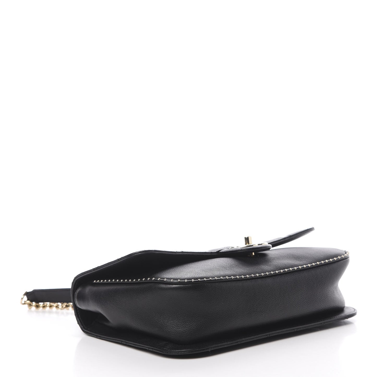 Caviar Quilted Large Studded Flap Black