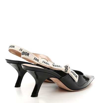 Christian Dior Patent Ribbon J'Adior Slingback 65mm Pumps 39.5 Black 4 of 9