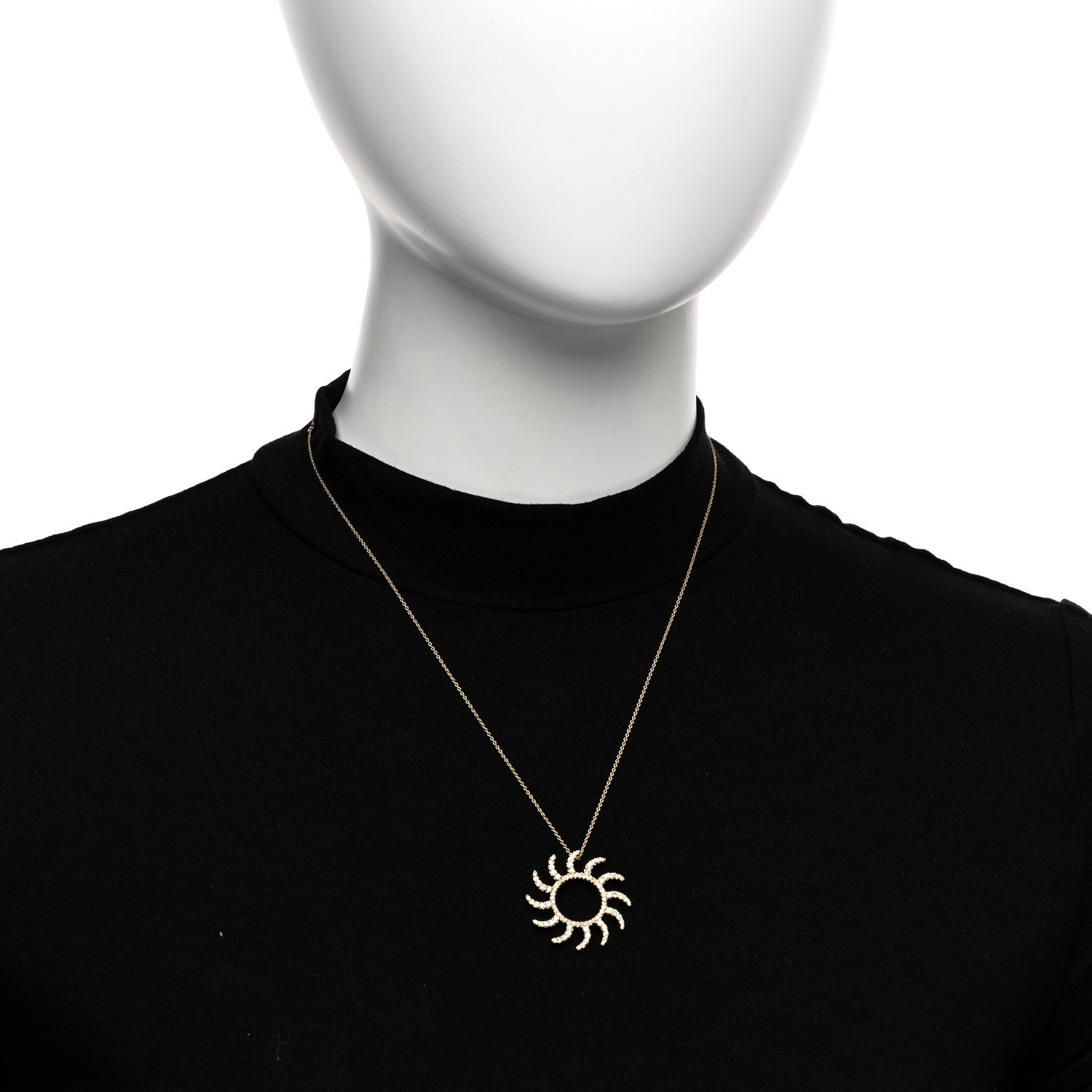 Roberto Coin 18K Yellow Gold Diamond Sun Pendant Necklace 2 of 4