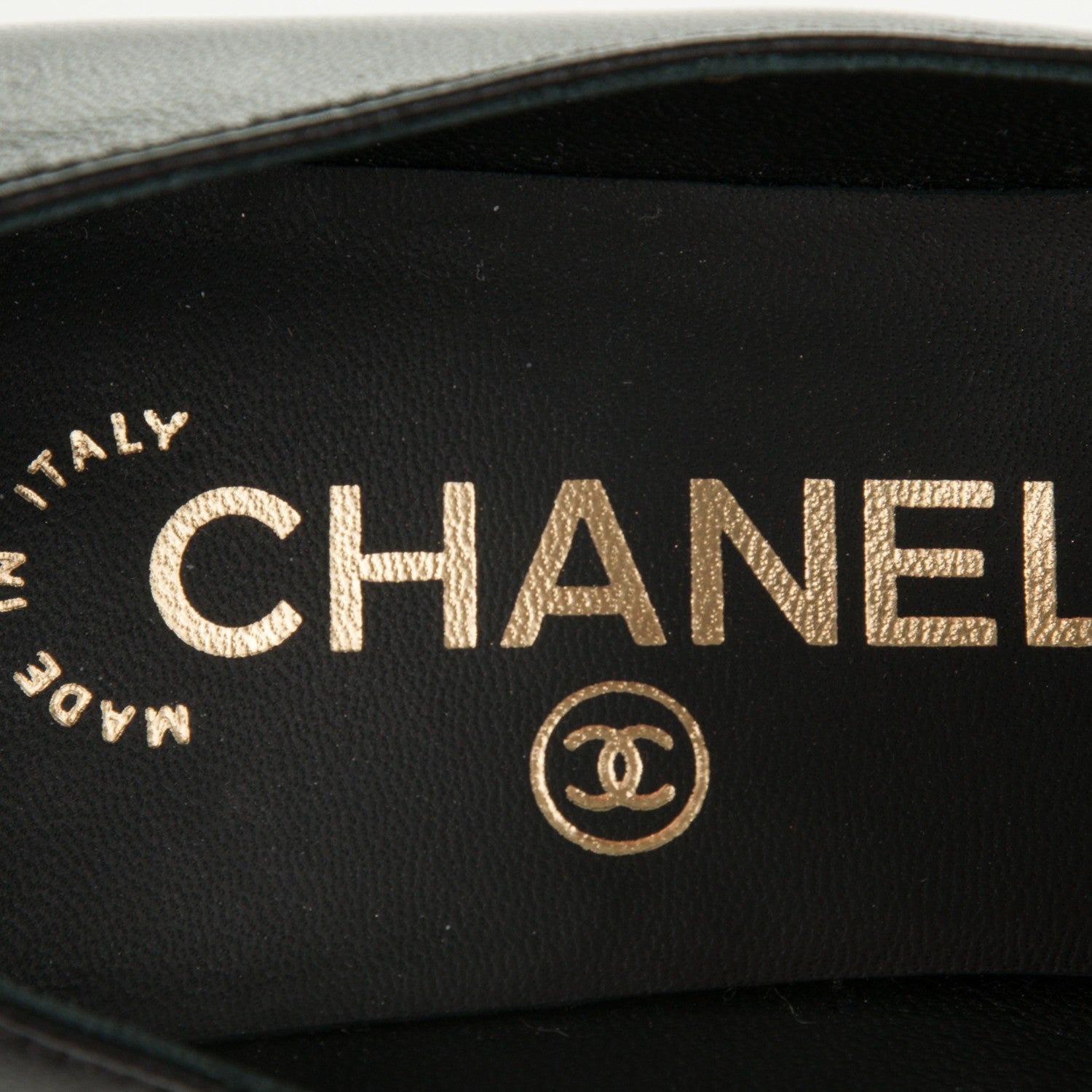 Chanel Lambskin Patent Cap Toe CC Pumps 35 Black 10 of 11