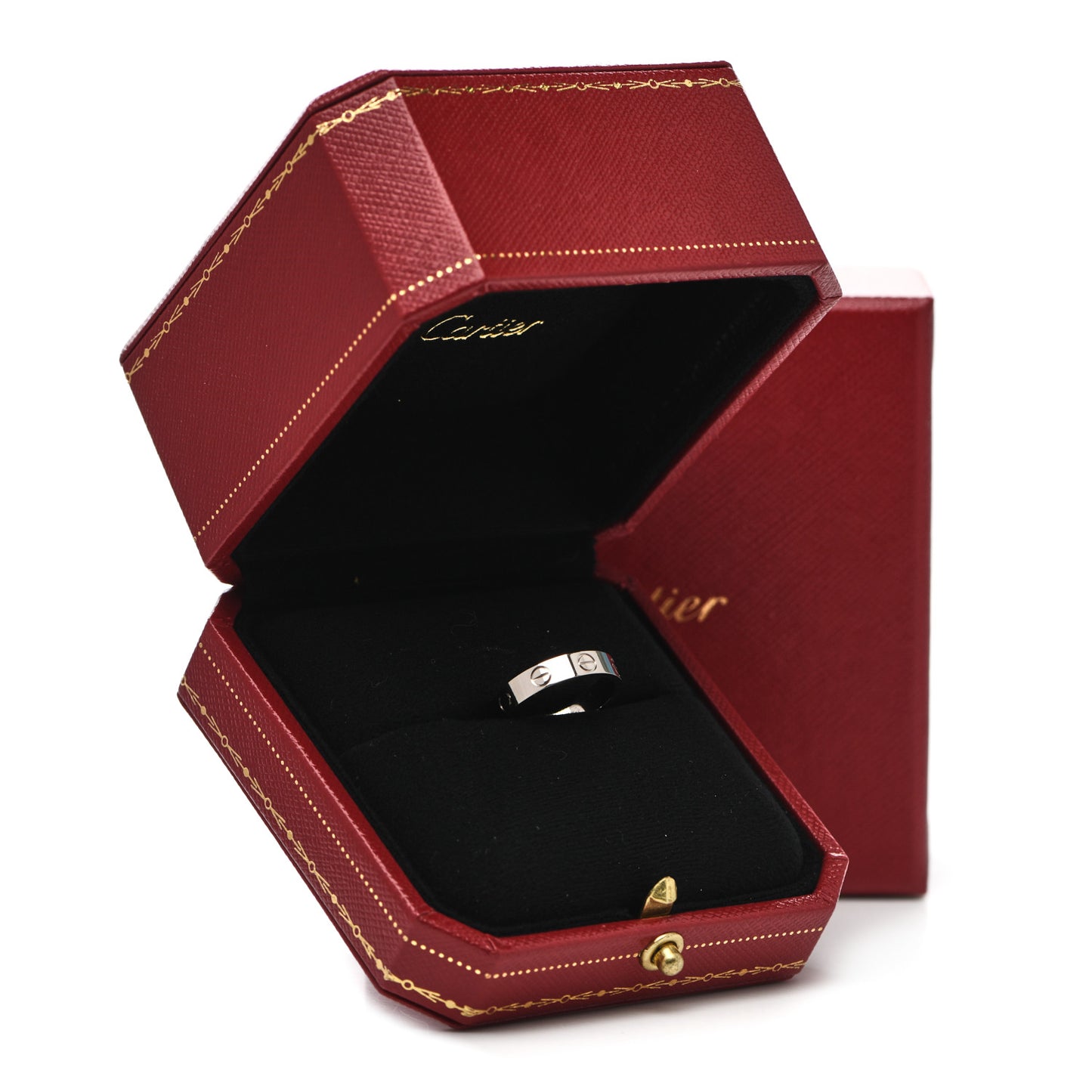 18K White Gold 3.5mm LOVE Wedding Band Ring 48 4.5