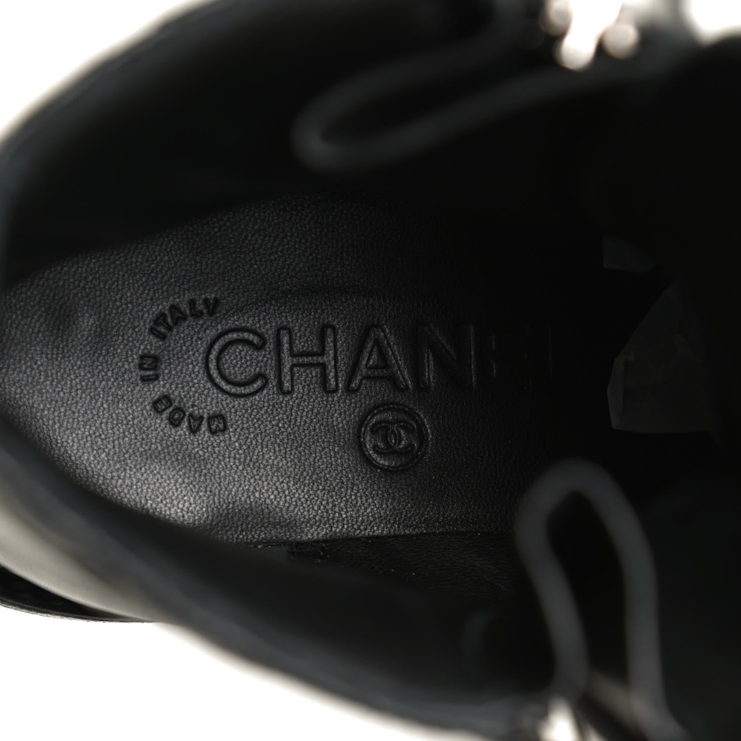 Chanel Calfskin Quilted Lace Up Combat Boots 36 Black 10 of 14
