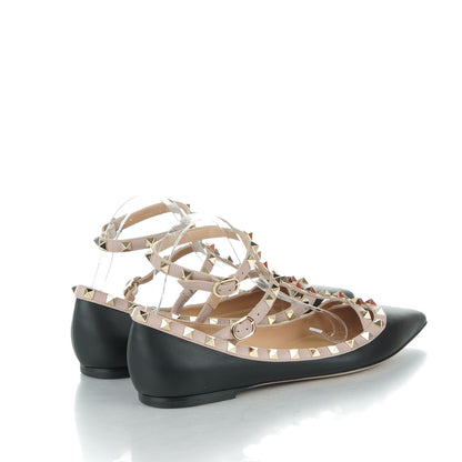 Valentino Garavani Nappa Rockstud Cage Ballerina Flats 40 Black Poudre 4 of 7