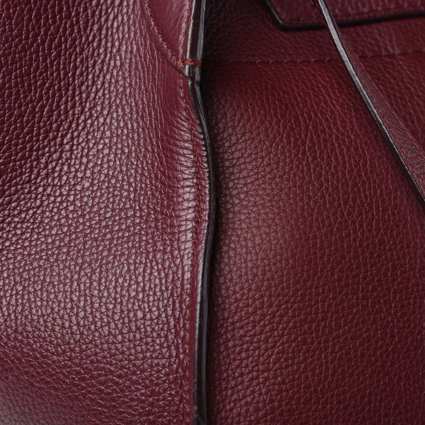 Supple Grained Calfskin Small Big Bag Wine