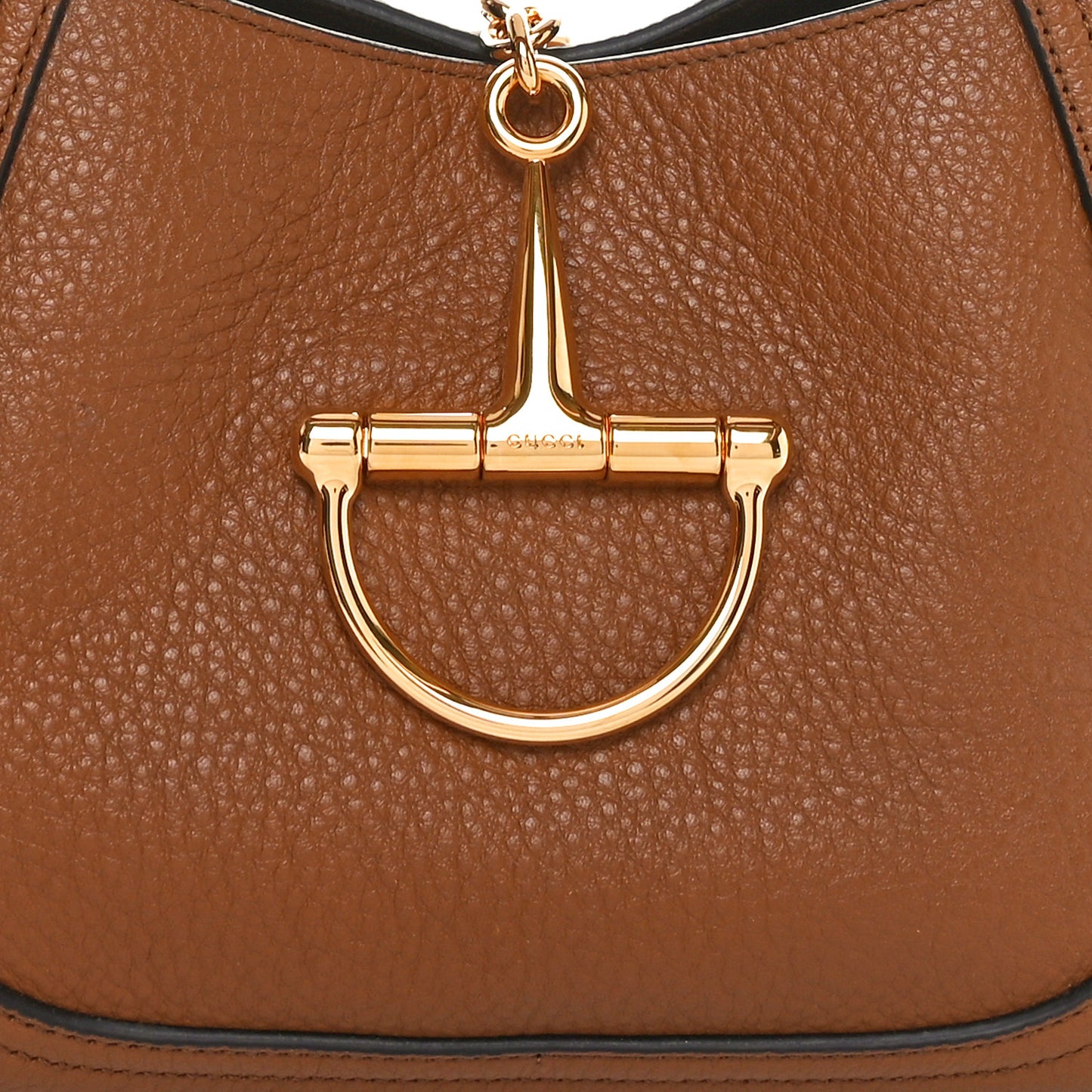 Grained Calfskin Softbit Medium Shoulder Bag Brown