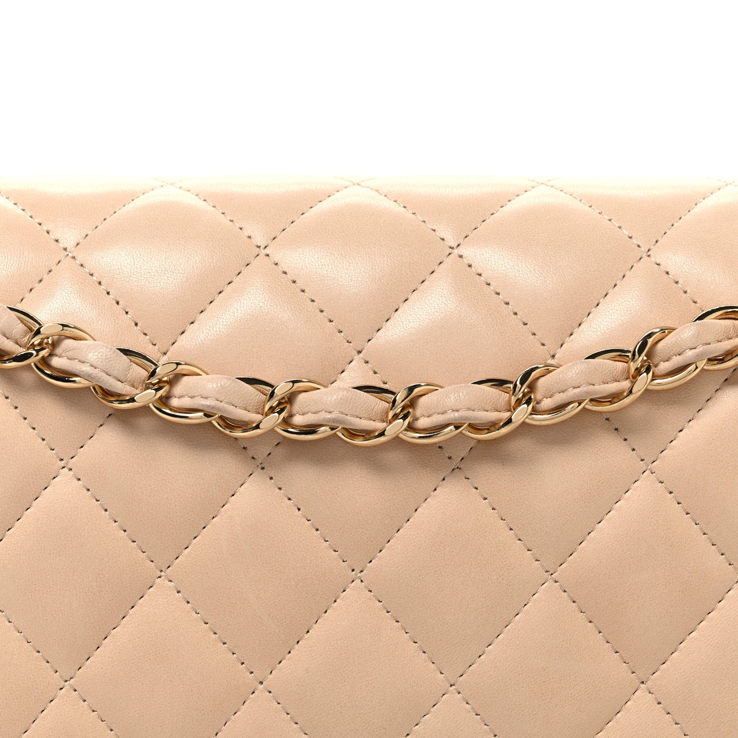Chanel Lambskin Quilted Jumbo Double Flap Beige 8 of 10