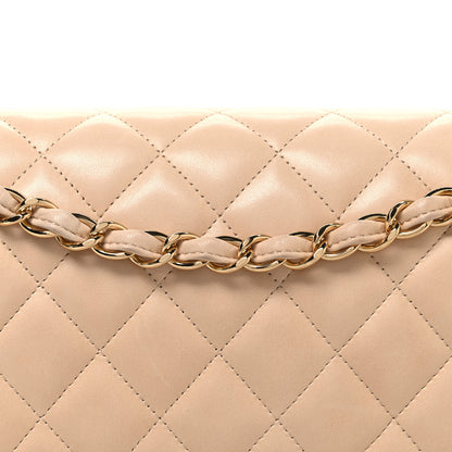 Chanel Lambskin Quilted Jumbo Double Flap Beige 8 of 10