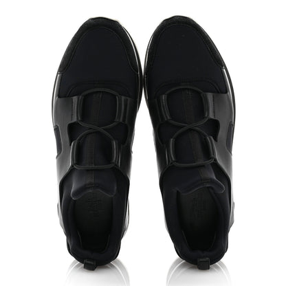 Hermes Technical Canvas Calfskin Goatskin Womens Player Sneakers 40 Marine Black 2 of 11
