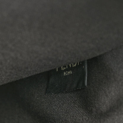 Fendi Vitello King Logo Embossed Large Flat Pouch Miele Scuro 7 of 8