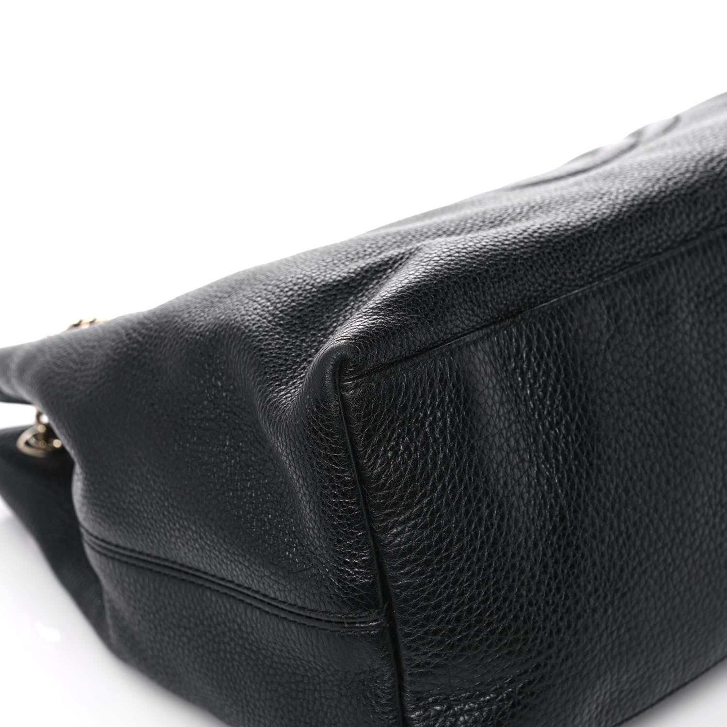 Gucci Pebbled Calfskin Large Soho Chain Shoulder Bag Black 5 of 18